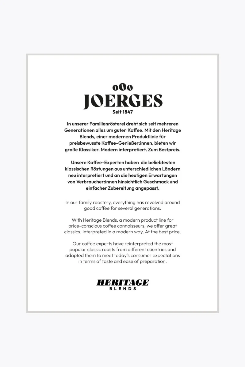 Joerges Heritage Espresso 1kg