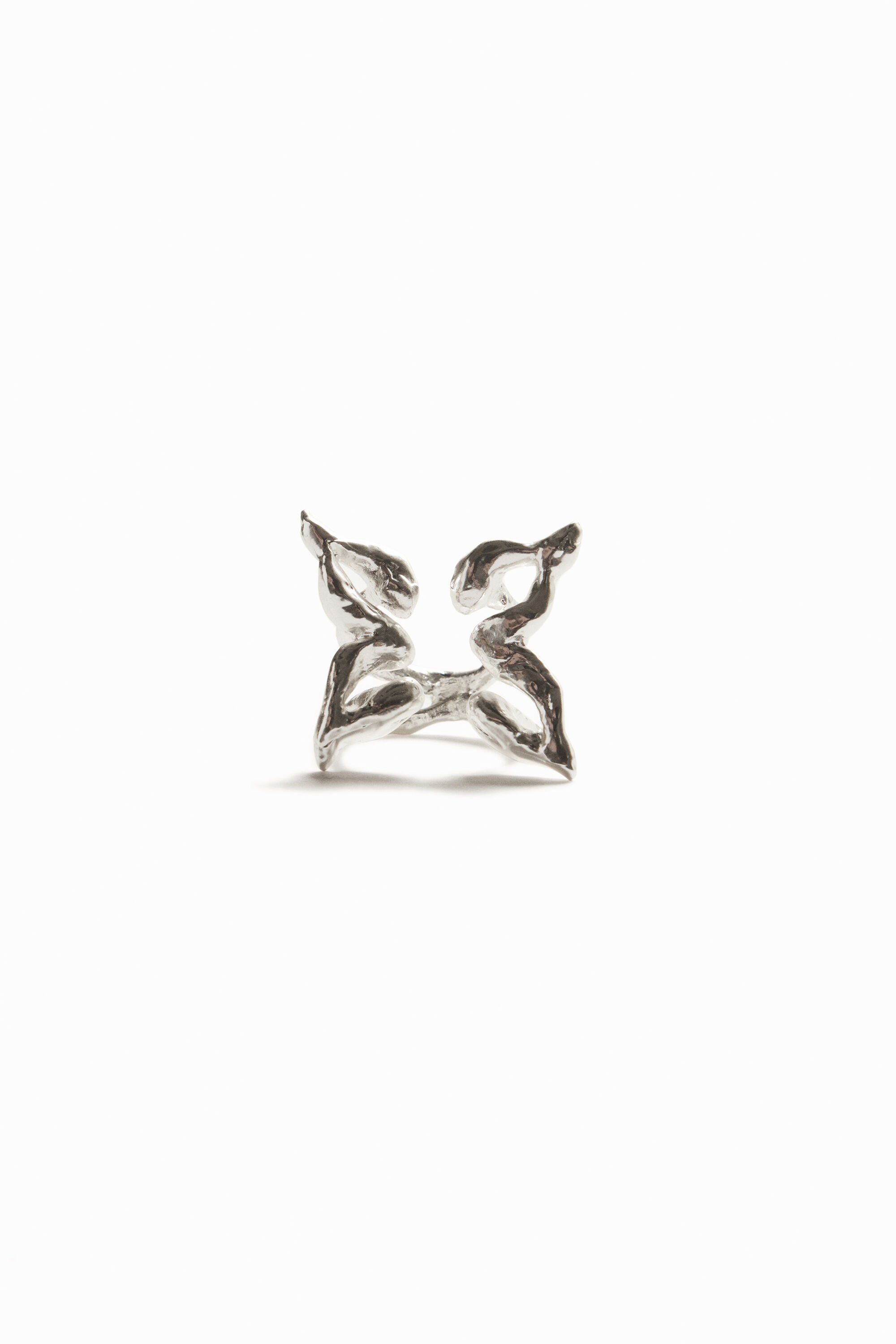 Bague papillon plaquée argent Zalio