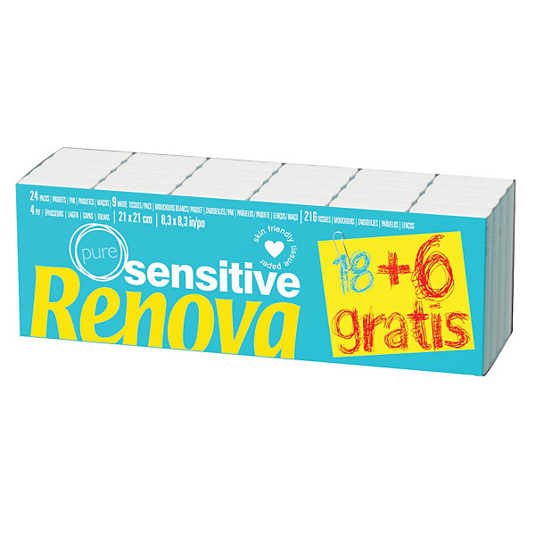 Mouchoirs Renova Sensitive, paquet de 24 etuis de 10 mouchoirs