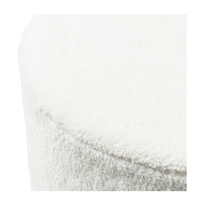 Teddy poef rond - wit - ø55x32 cm