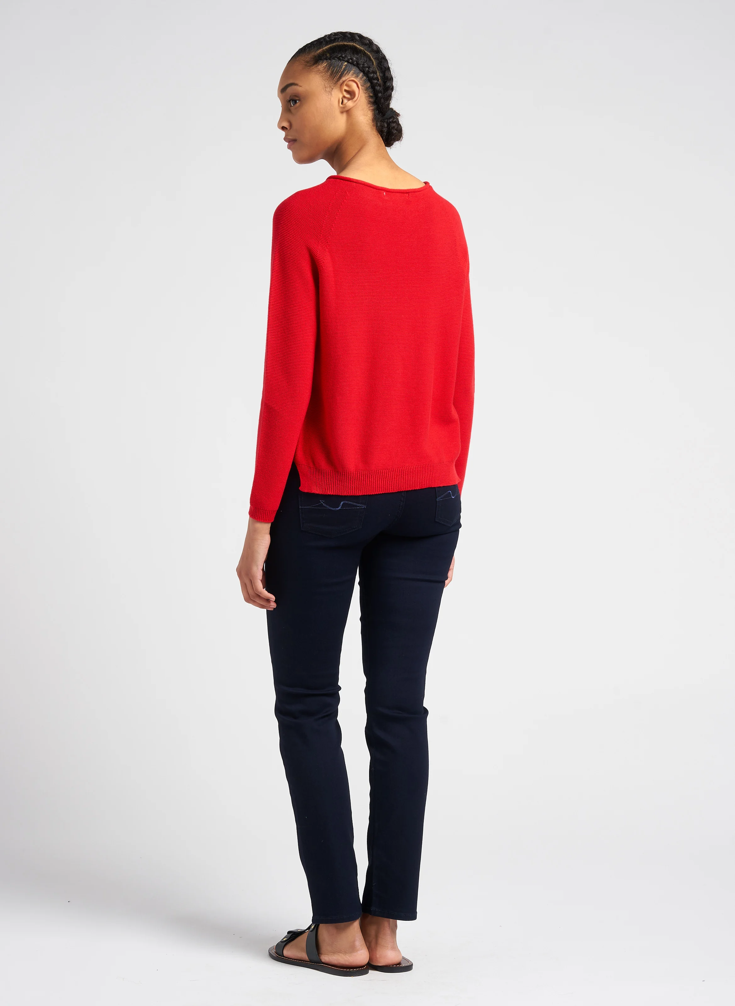 ROXANNE MAJESTY - Jean slim taille mi-haute en coton mélangé| Bleu