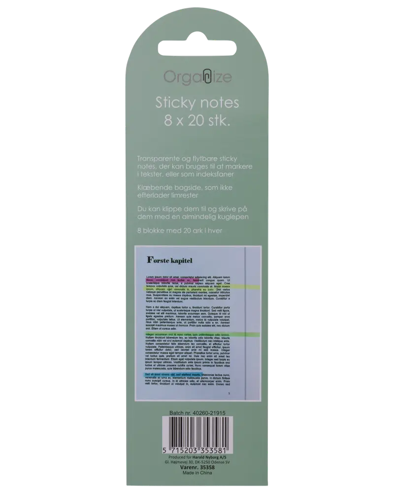 Sticky notes lange assorterede farver