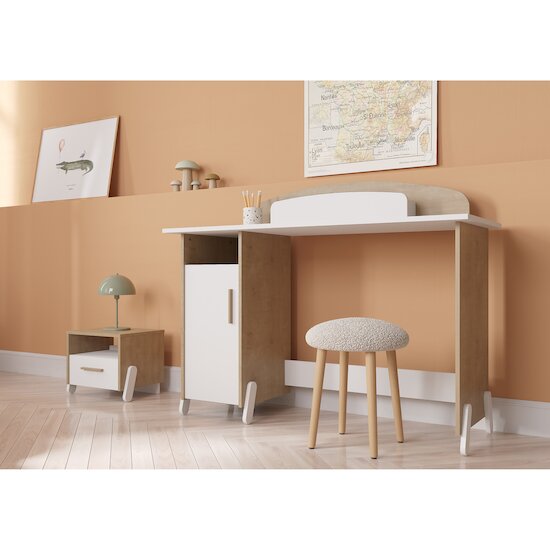 Naili Bureau junior   Chêne hamilton / blanc        de               CBA Meubles