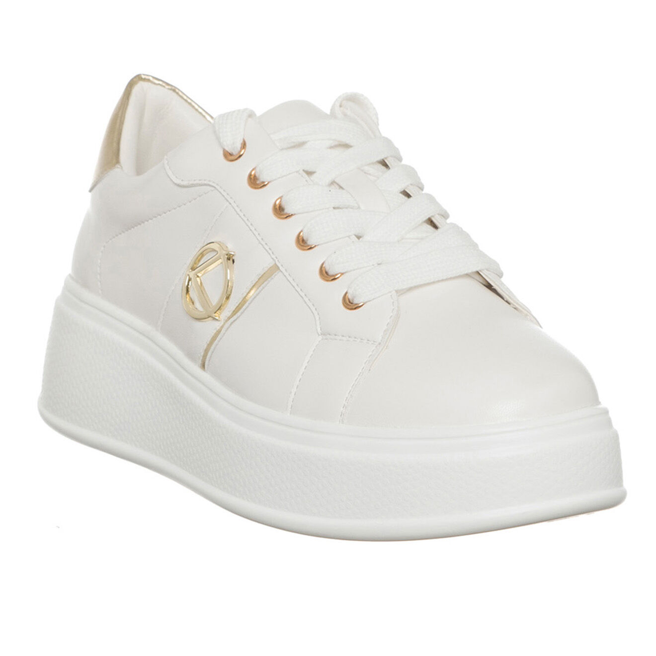 Loretta by Loretta Sneakers Lona écru/doré - Plateforme 5 cm