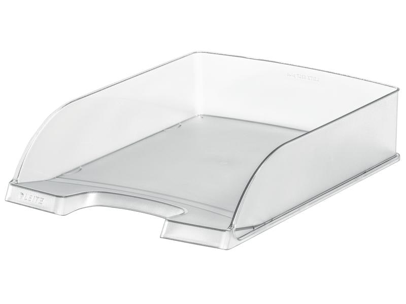 Leitz Ablagekorb Plus Standard Frost Transparent/Weiss Ablage für einen geordneten und übersichtlichen Schreibtisch