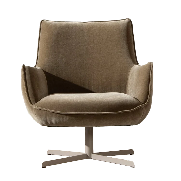 Bronx71 Fauteuil Stella draaibaar velvet bruin