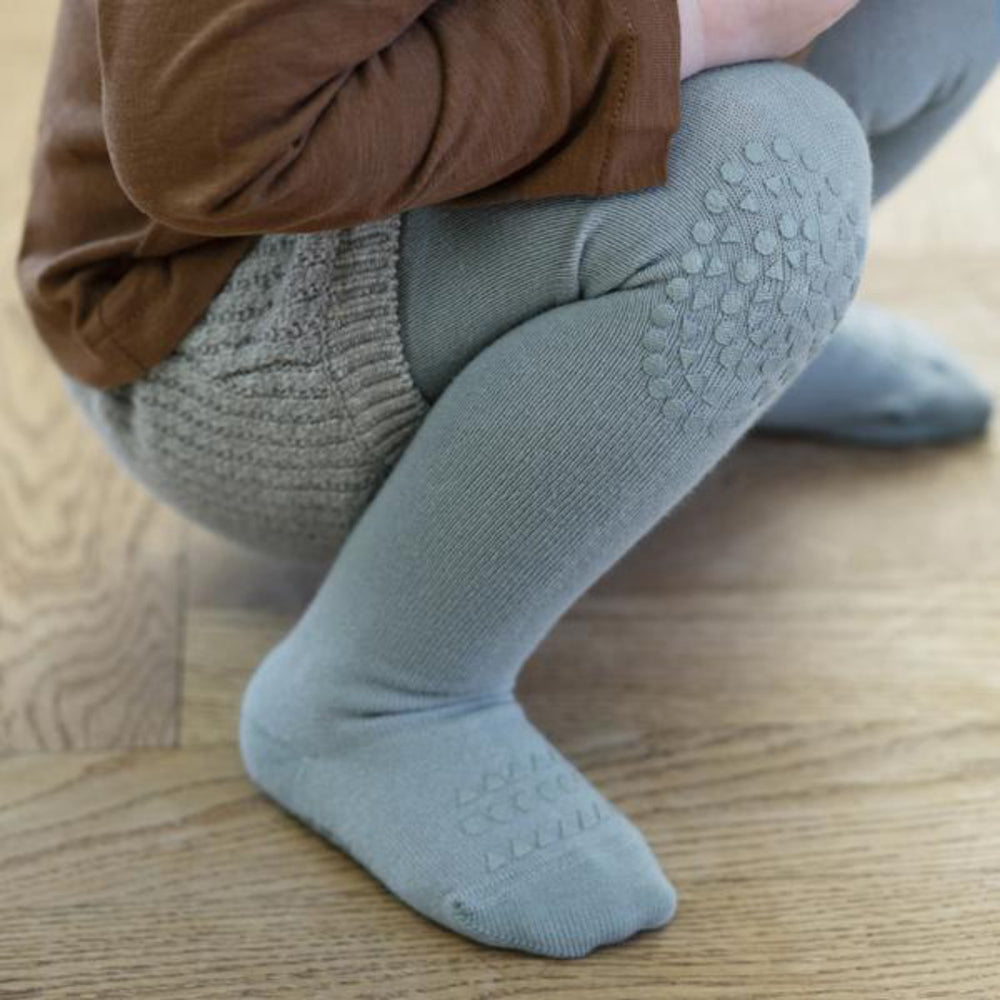 Køb Gobabygo Dusty Blue Crawling Strømpebukser Organic Bomuld