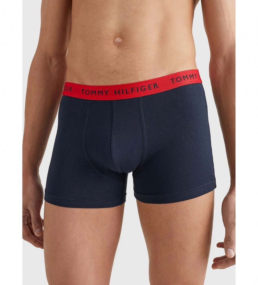 Pacote com 3 cuecas boxer essenciais azul-marinho da Tommy Hilfiger