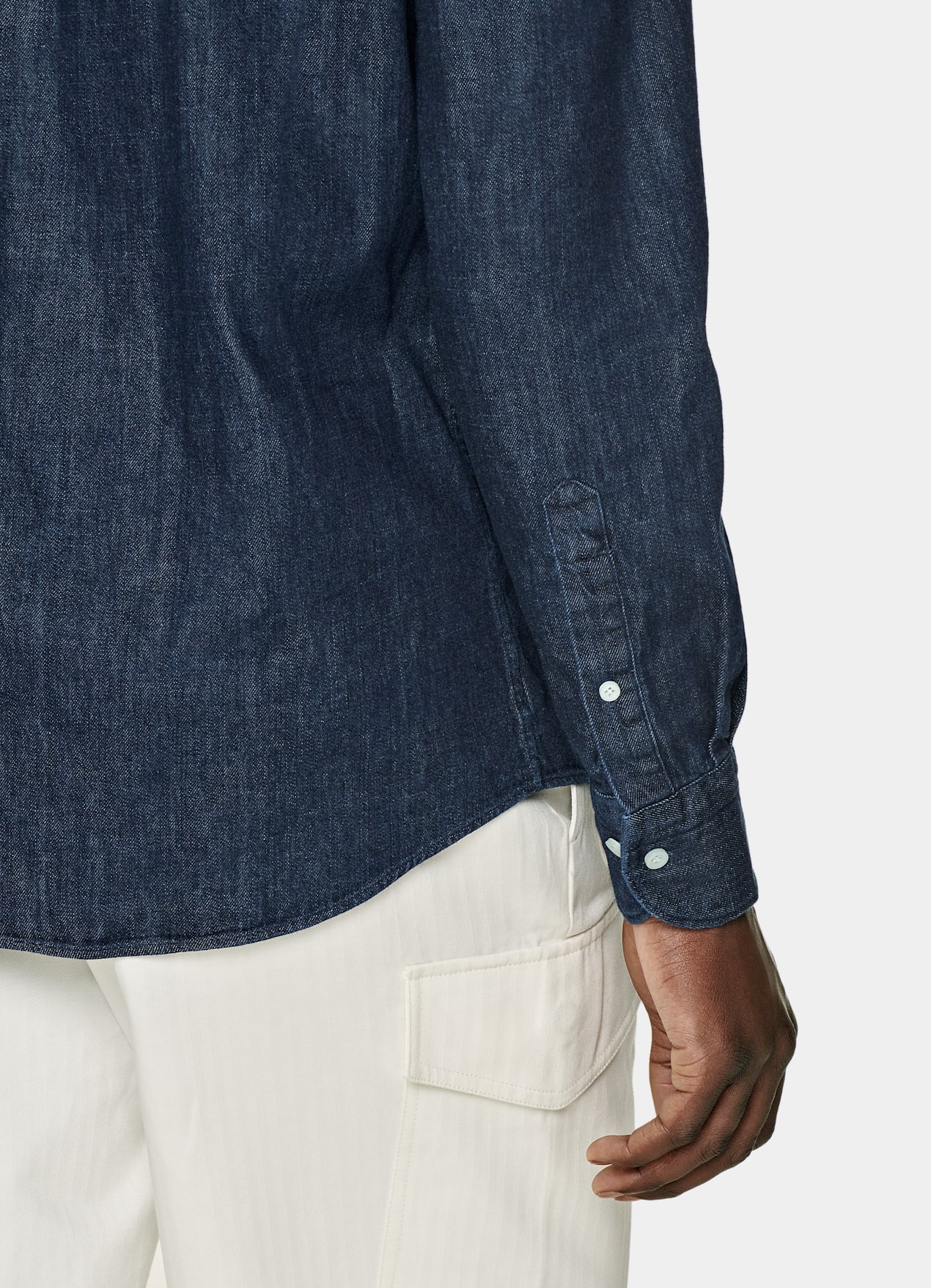 Chemise coupe ajustée bleue