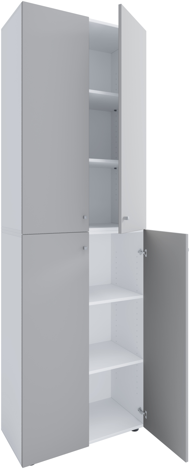 Schuhschrank LONA XL - weiß-grau - 6 Fächer