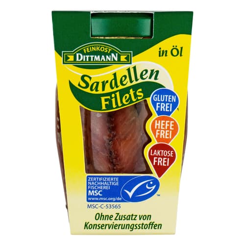 Feinkost Dittmann MSC Sardellenfilets in Sonnenblumenöl