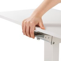 Poste de travail à roulettes assis/debout L 60 x P 52 cm blanc avec plateau inclinable