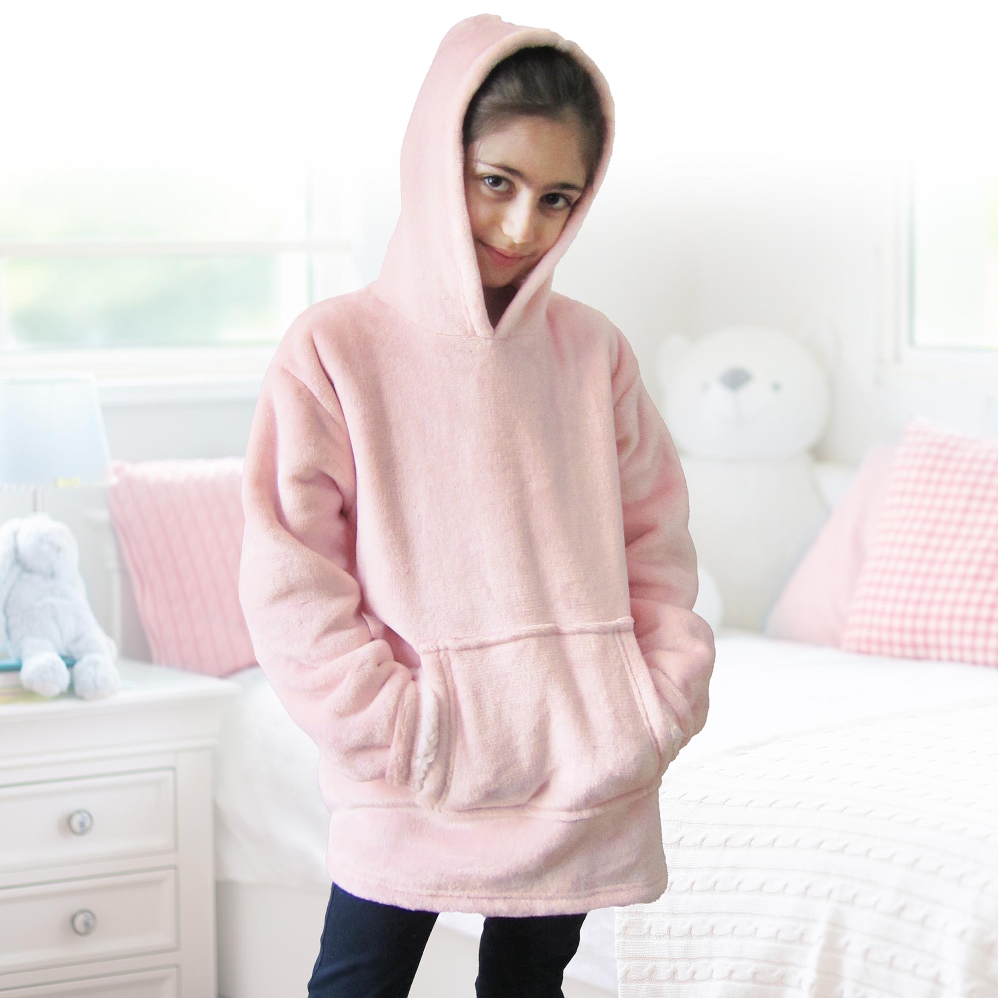 SWEAT A CAPUCHE ENFANT ROSE