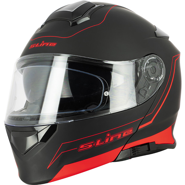S-Line - Casque Dual Face S550 Noir Mat / Rouge Mat