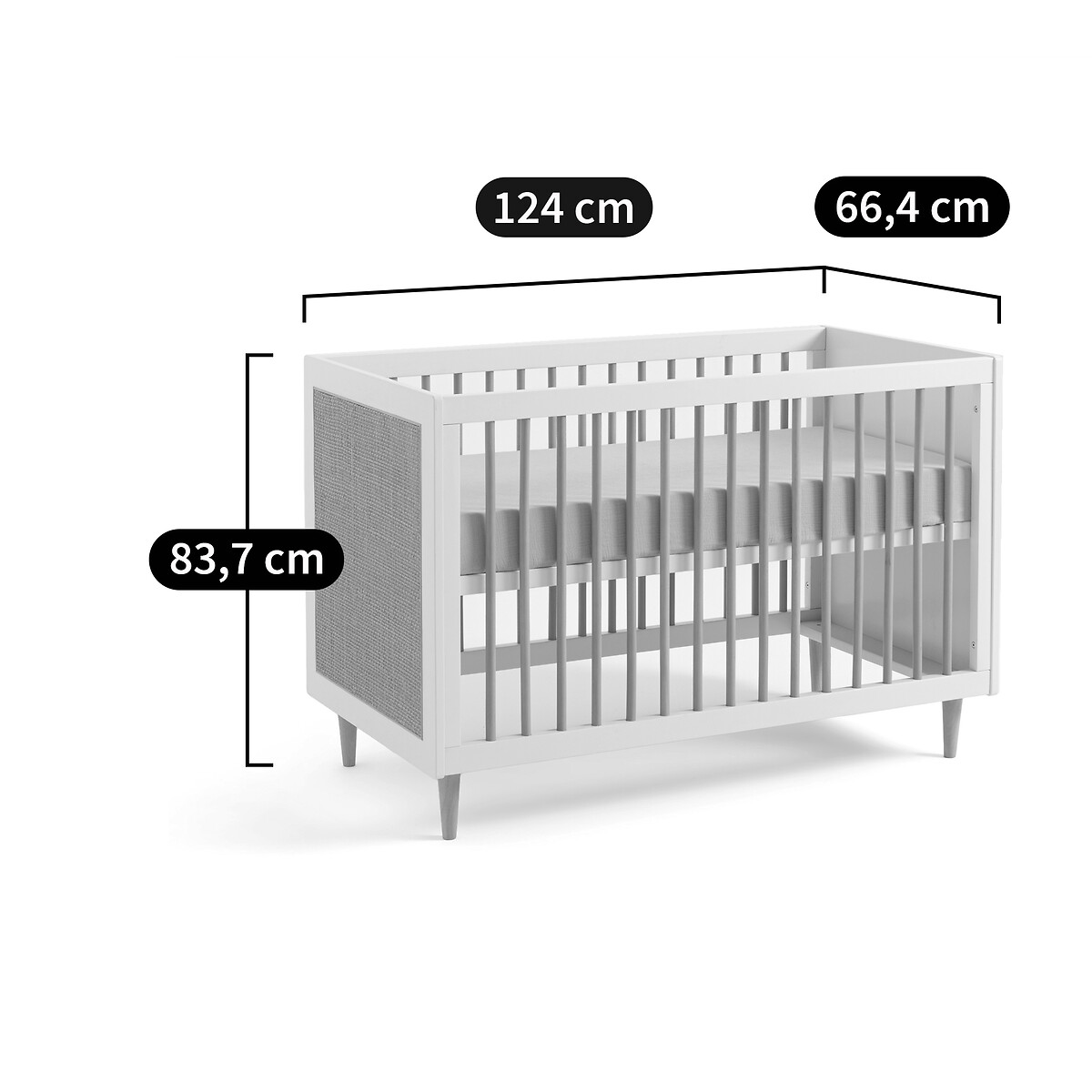 LA REDOUTE INTERIEURS<br>Cama de vime para bebê com base ajustável, Kaya