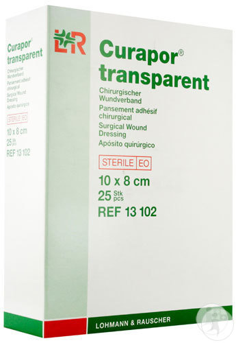Lohmann & Rauscher Curapor Transparent Pansement Adhésif Chirurgical 10x8cm 25 Pièces (13102)
