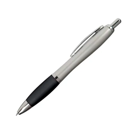 Macma Kugelschreiber mit satiniertem Gehäuse, silber-schwarz, 20 Stück