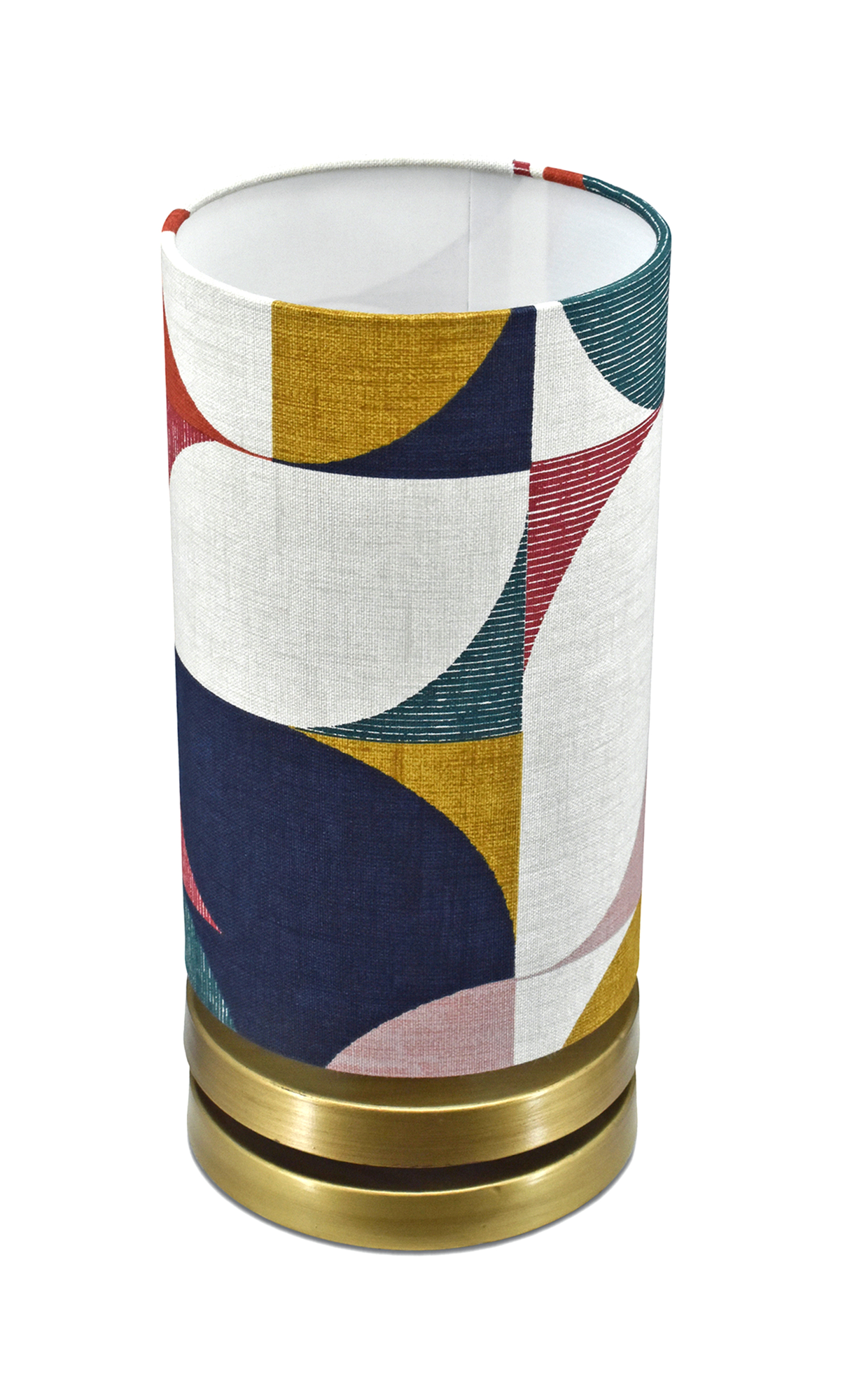 Tafellamp Livio brons groot + kap Retro color