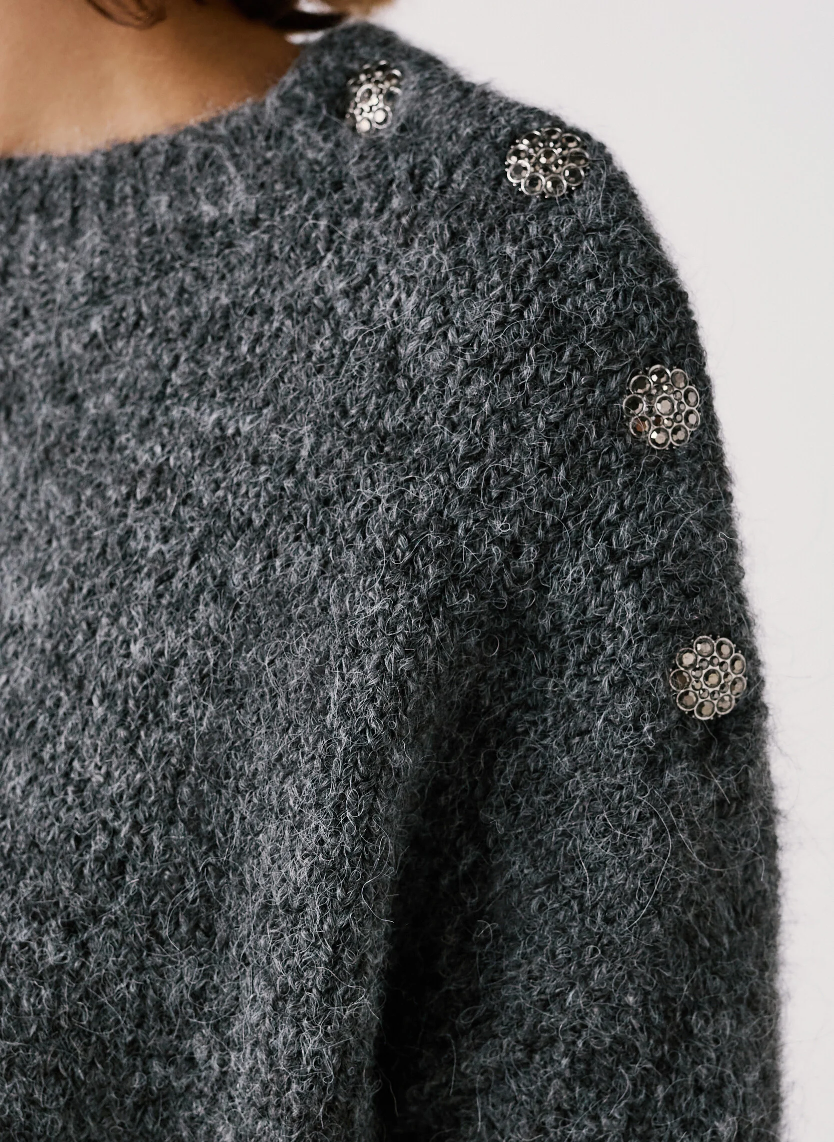 MGRACE2 - Pull oversize en maille | Gris