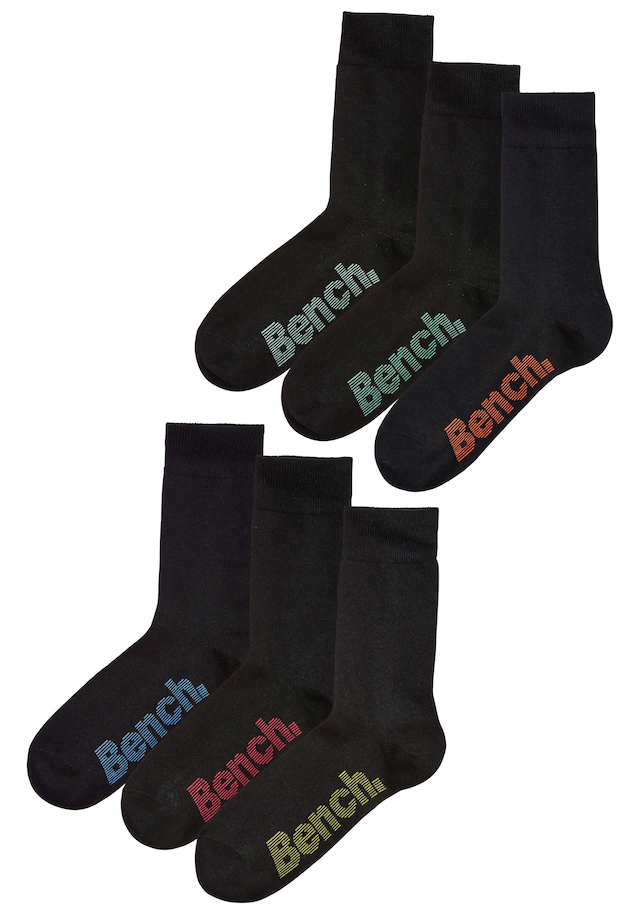 Bench. Socken Box, 6 Stk. tlg. mit verschiedenfarbigen Logos