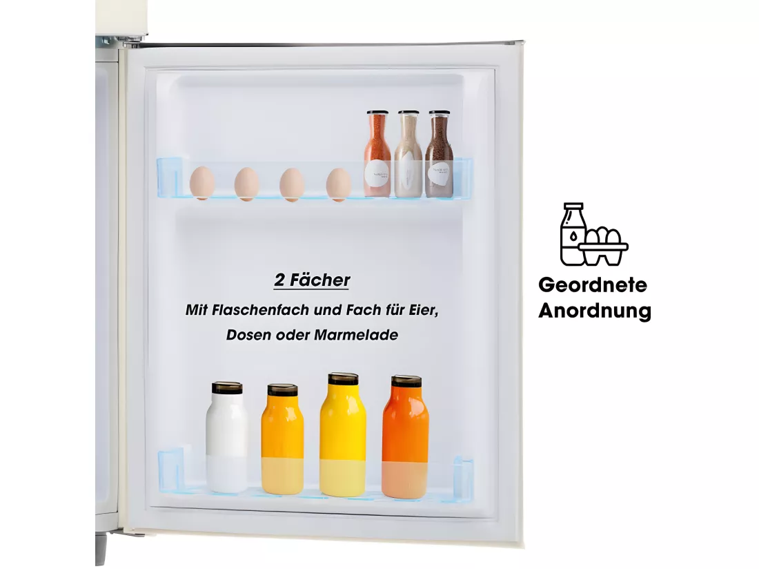Réfrigérateur 72 litres de capacité totale, avec un compartiment congélateur de 21 litres