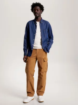 Camisa jeans slim fit de alta qualidade