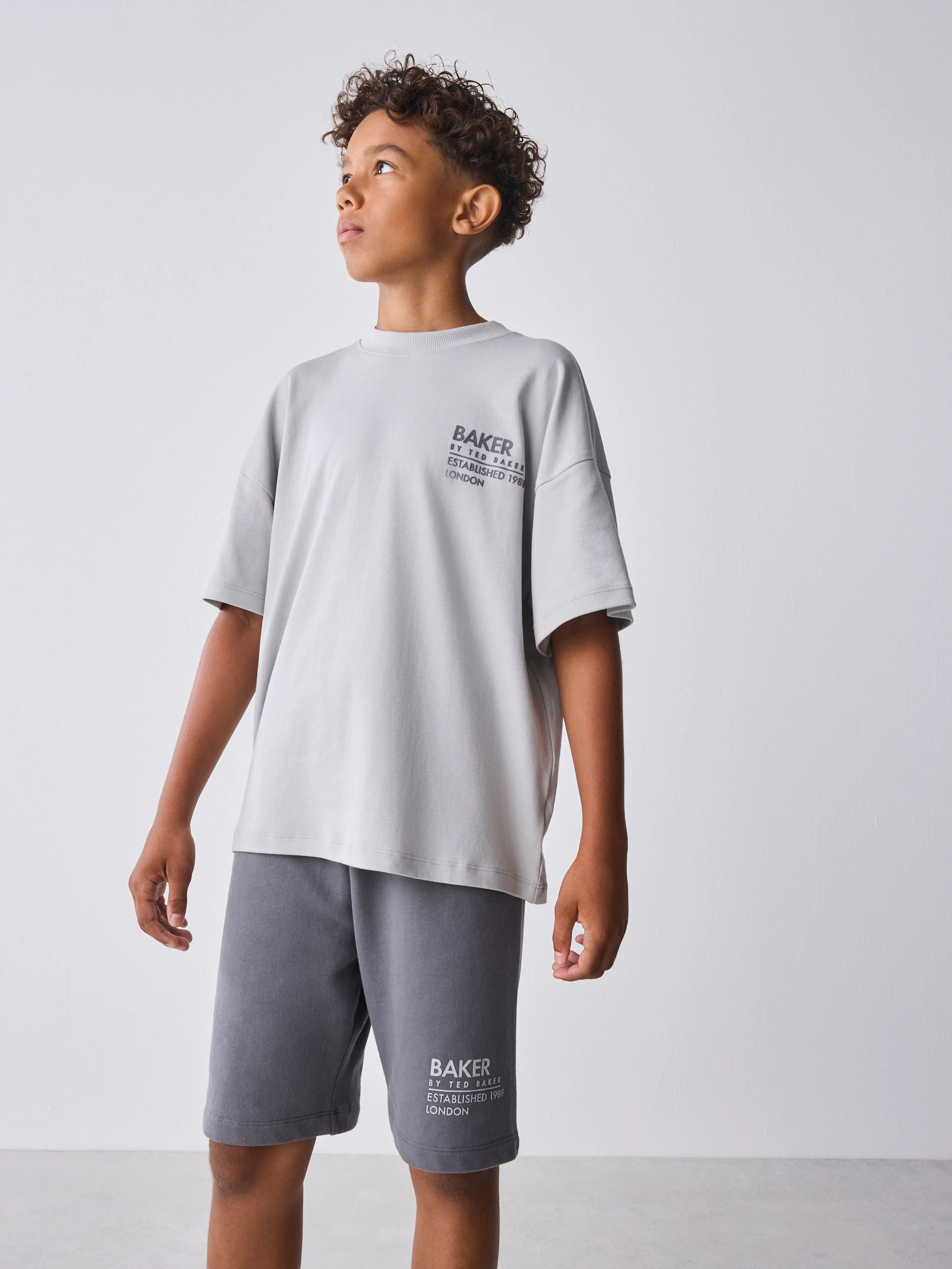 Baker by Ted Baker Oversized Tonal Graphic T-Shirt and Shorts Set