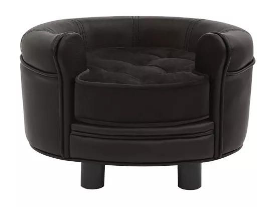 Canapé pour chien Marron 48x48x32 cm Peluche et similicuir
