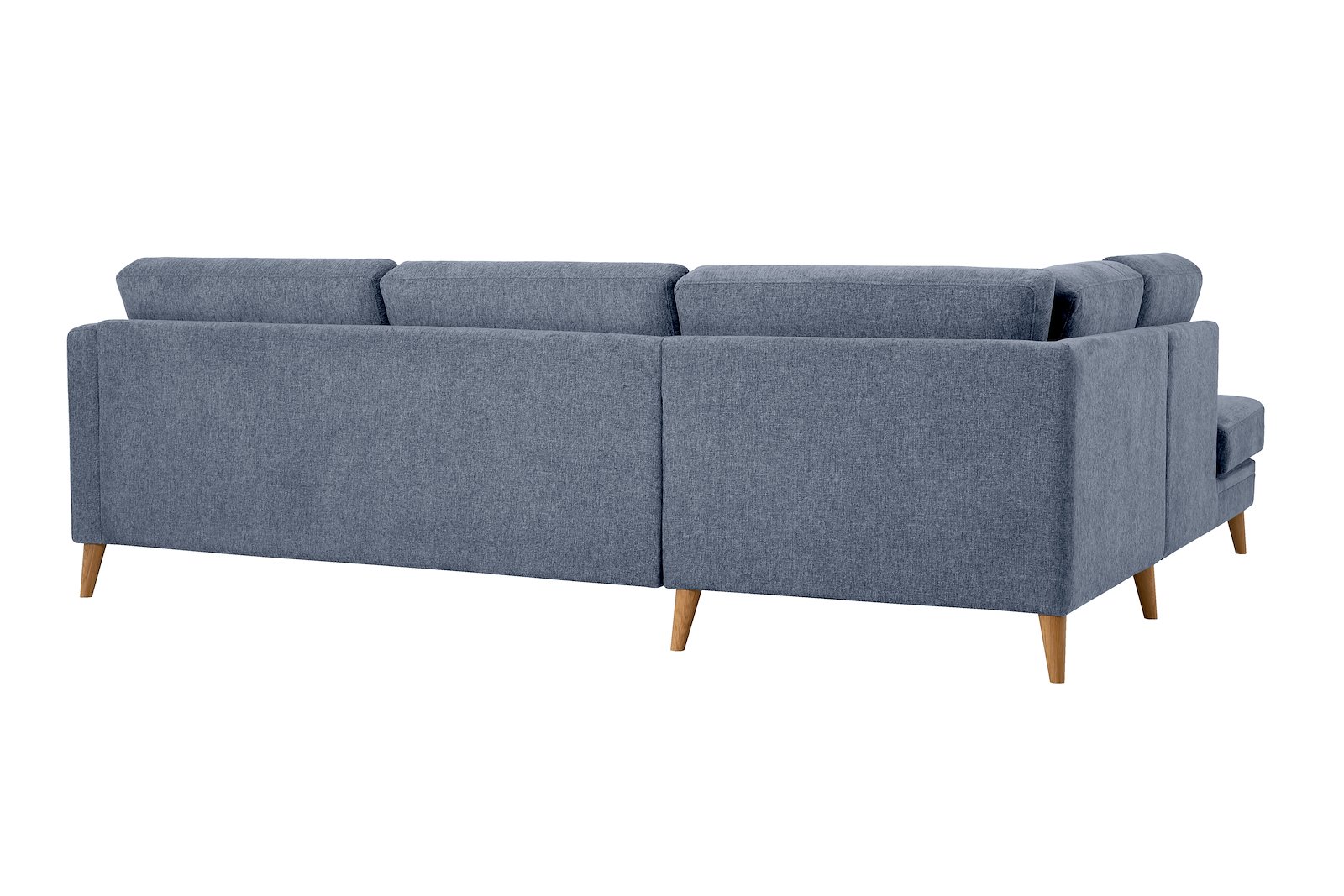 Eden hjørnesofa 2,5-seter med åpen ende venstre. Tekstil Thor 16/1 Light Blue med ben i eik natur (15137).