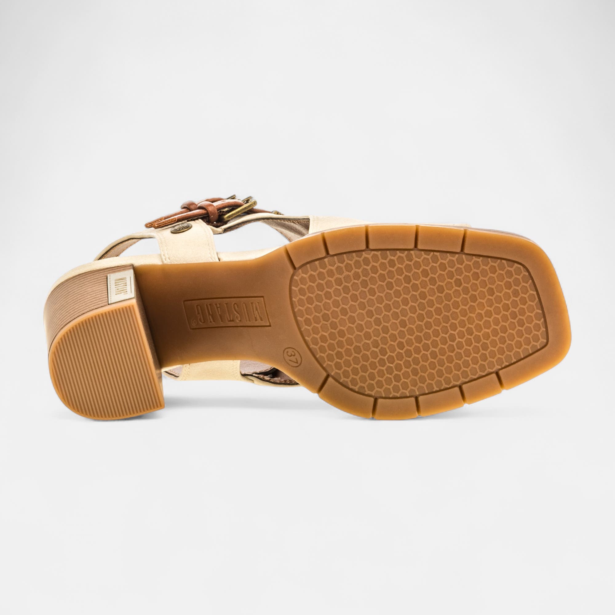 Nu-pieds à talon Femme beige