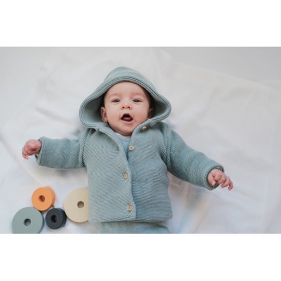 Petits chats Manteau en tricot   Blanc        1 mois   de               La Manufacture de Layette