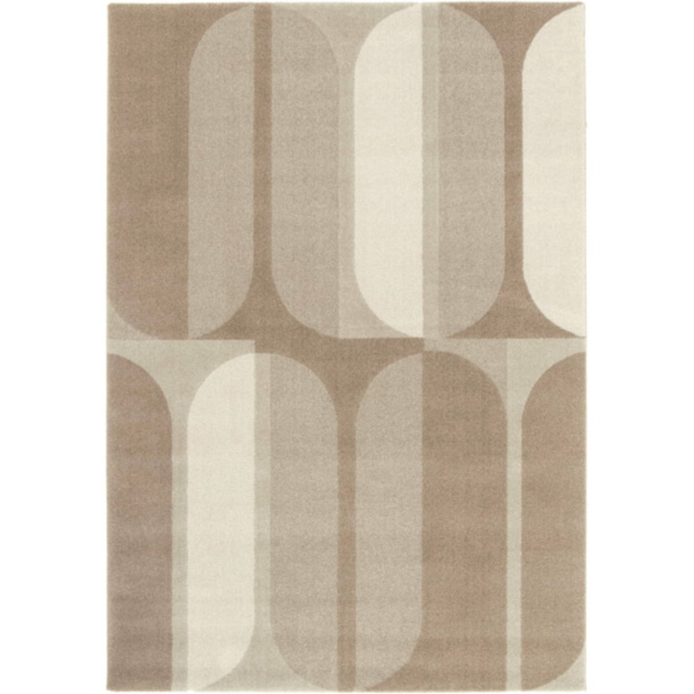 Tapis intérieur géométrique - milano vintage - marron et beige - 160 x 230 cm