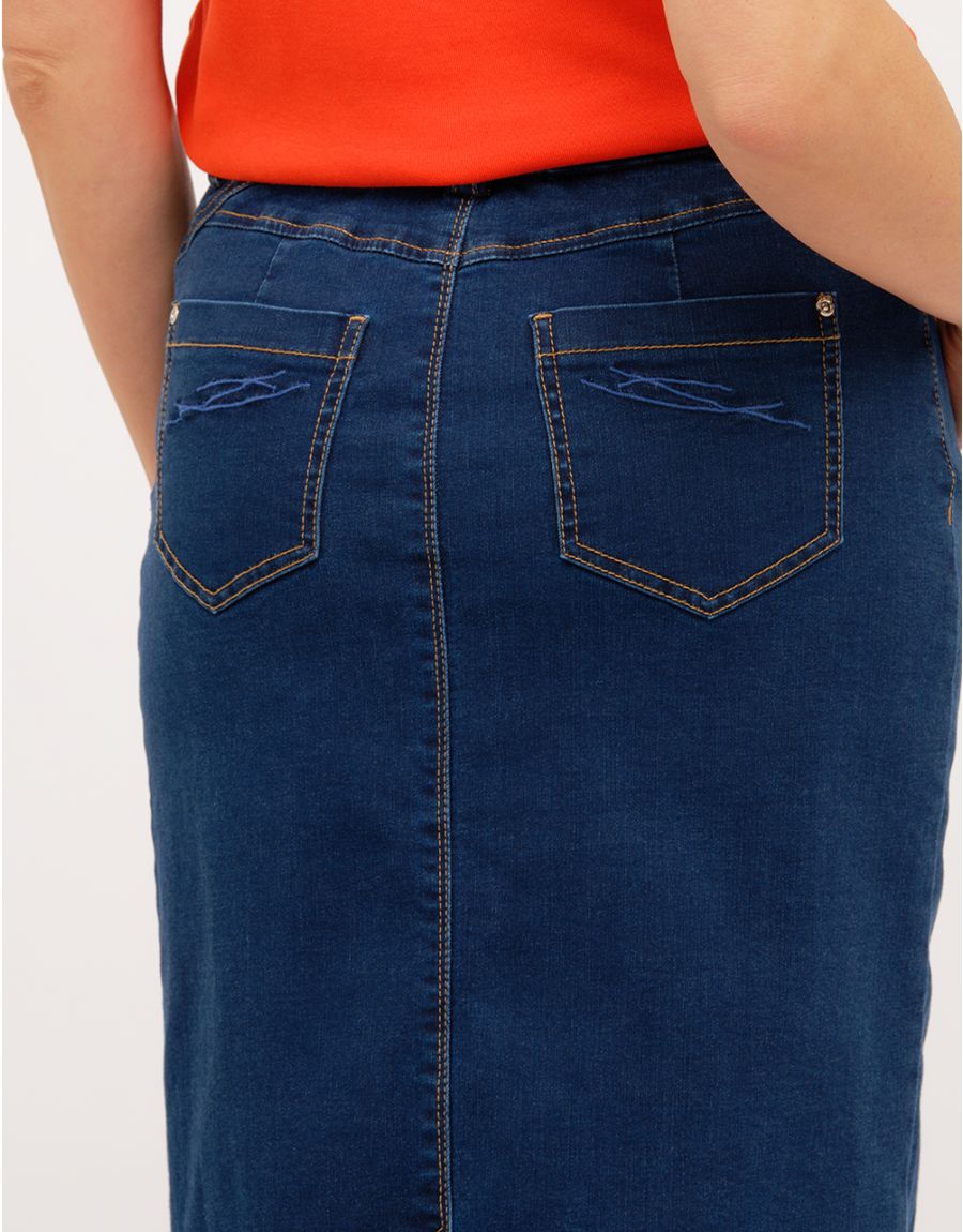 Jupe en denim bleu brut