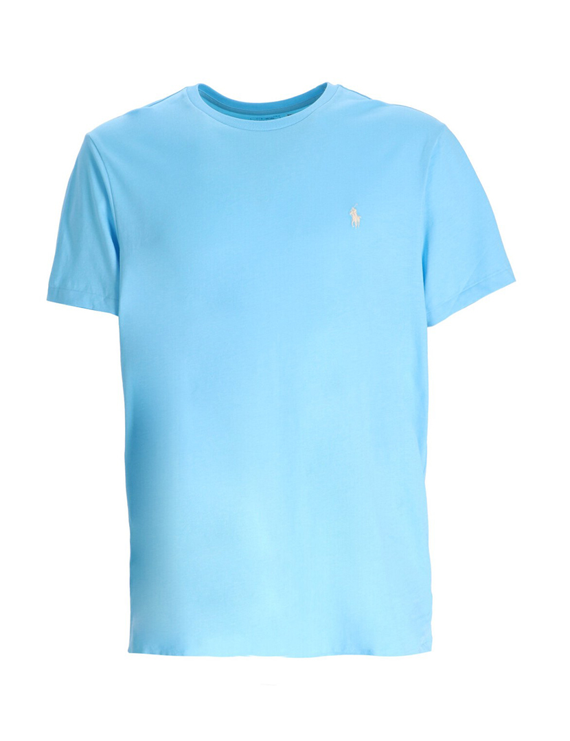 Slim Fit T-Shirt Light Blue White Logo