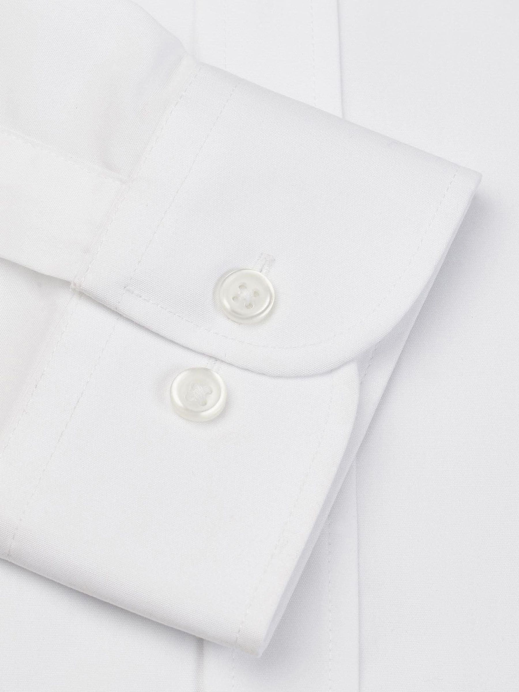 Wit - Standaard - Brook Taverner Single Cuff Poplin Cotton Shirt