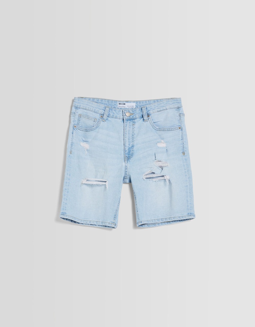 Bermuda jeans rasgada