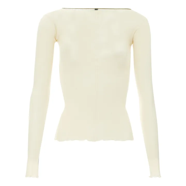 Baserange T-shirt Côtelé Pama Coton Bio | Ecru