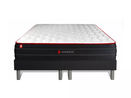 Ensemble double sommier + matelas BOOST ressorts ensachés et mémoire de forme 160x200