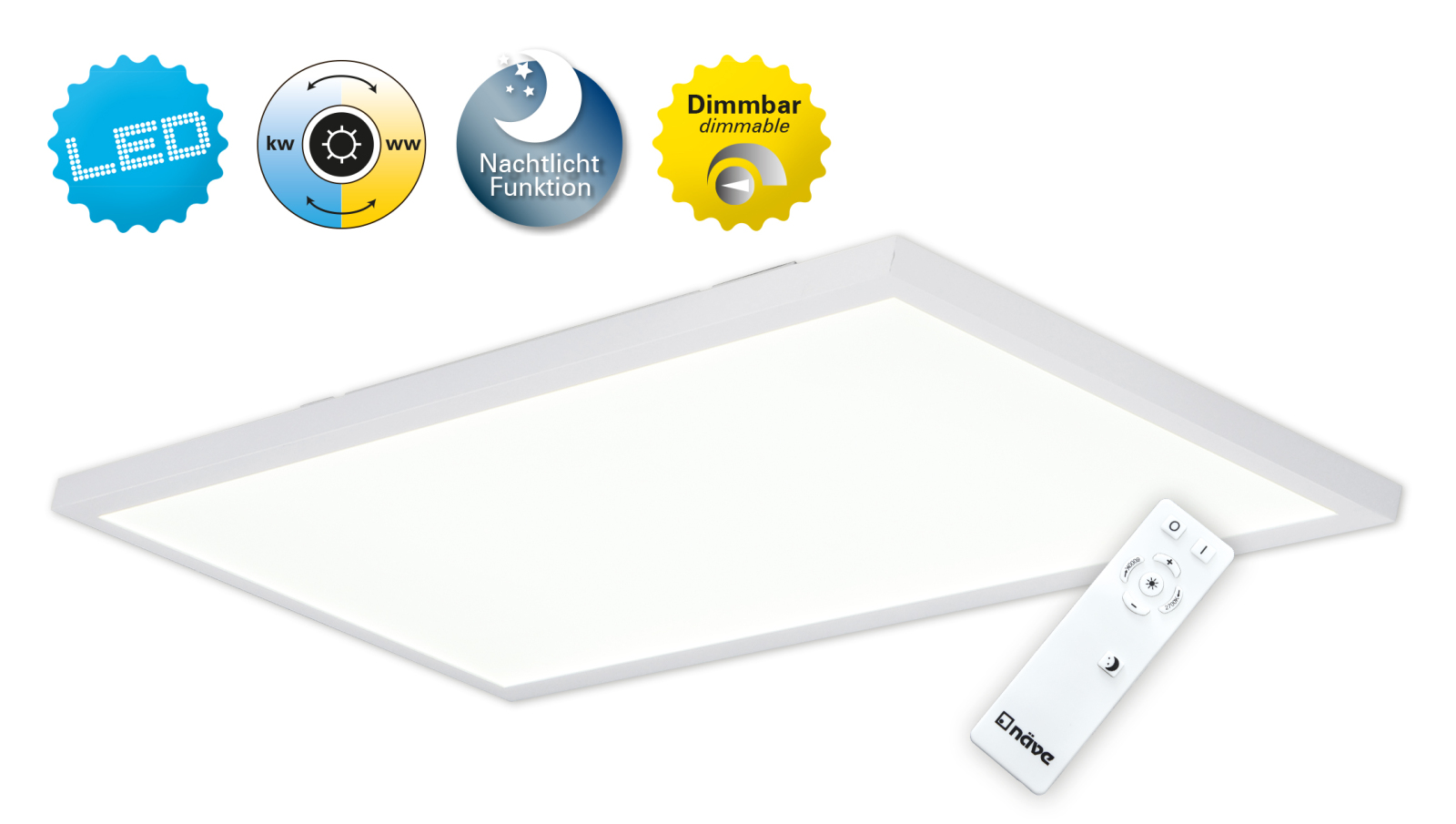 LED-Deckenleuchte SALTA - weiß - 60 cm lang