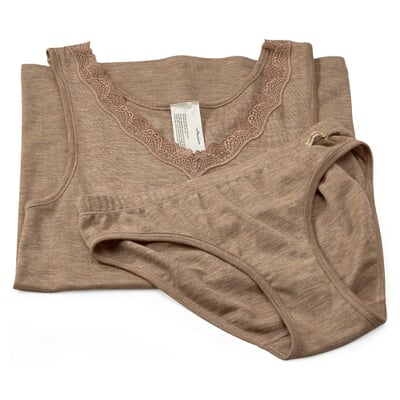 Damen-Jazzpants Wolle-Seide, Camel