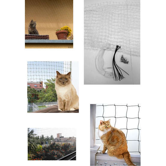 Filet de balcon anti morsures pour chat : grand modèle