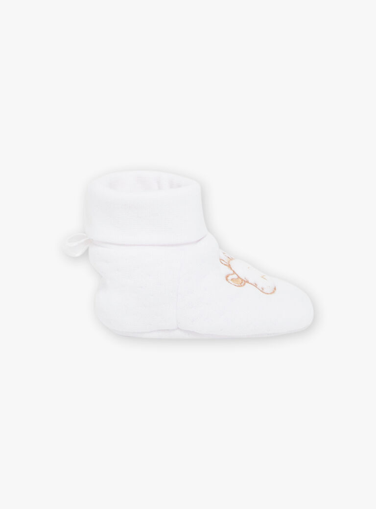 Chaussons de naissance écrus Girafe