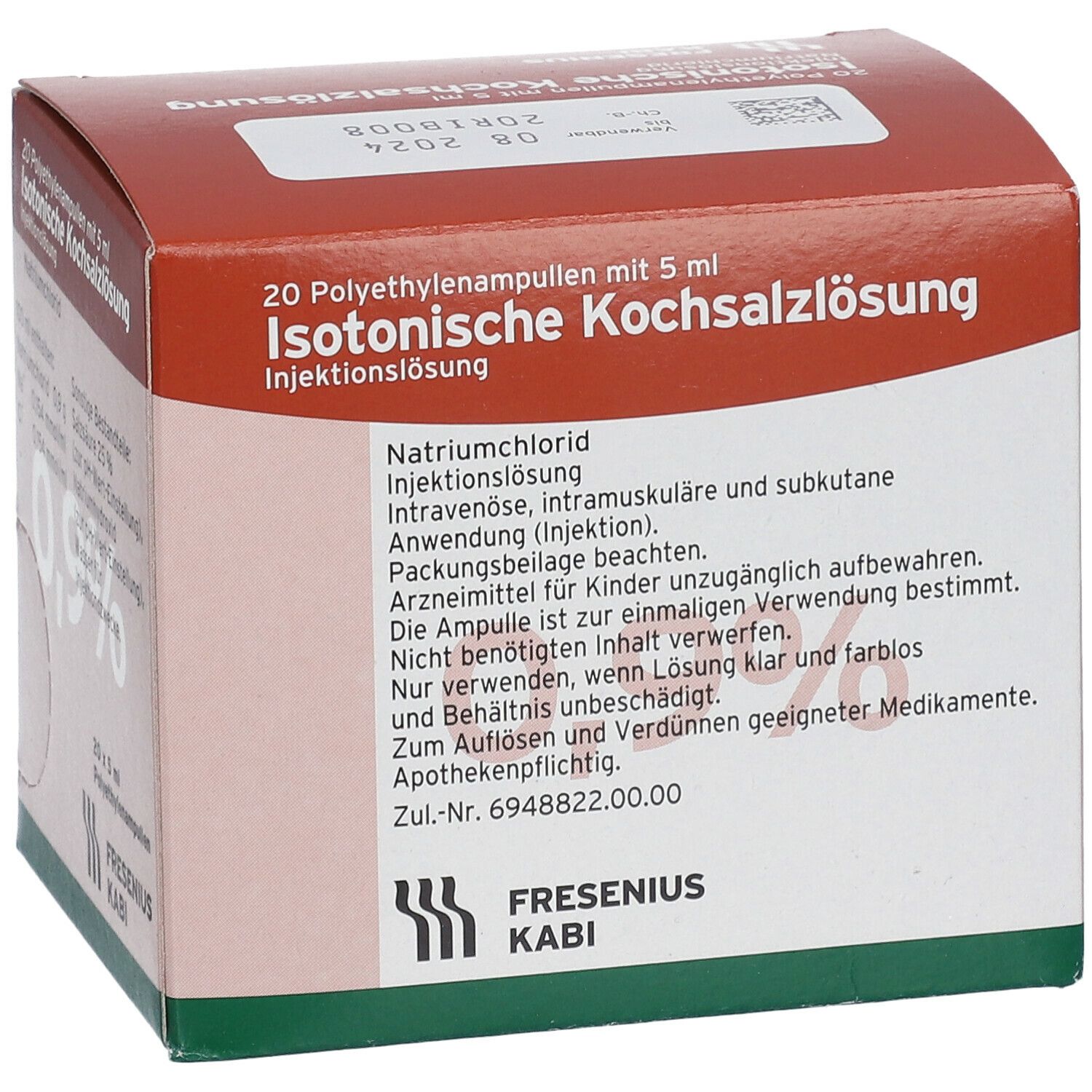 Isotonische Kochsalzlösung 0,9 % Plastik-Ampullen