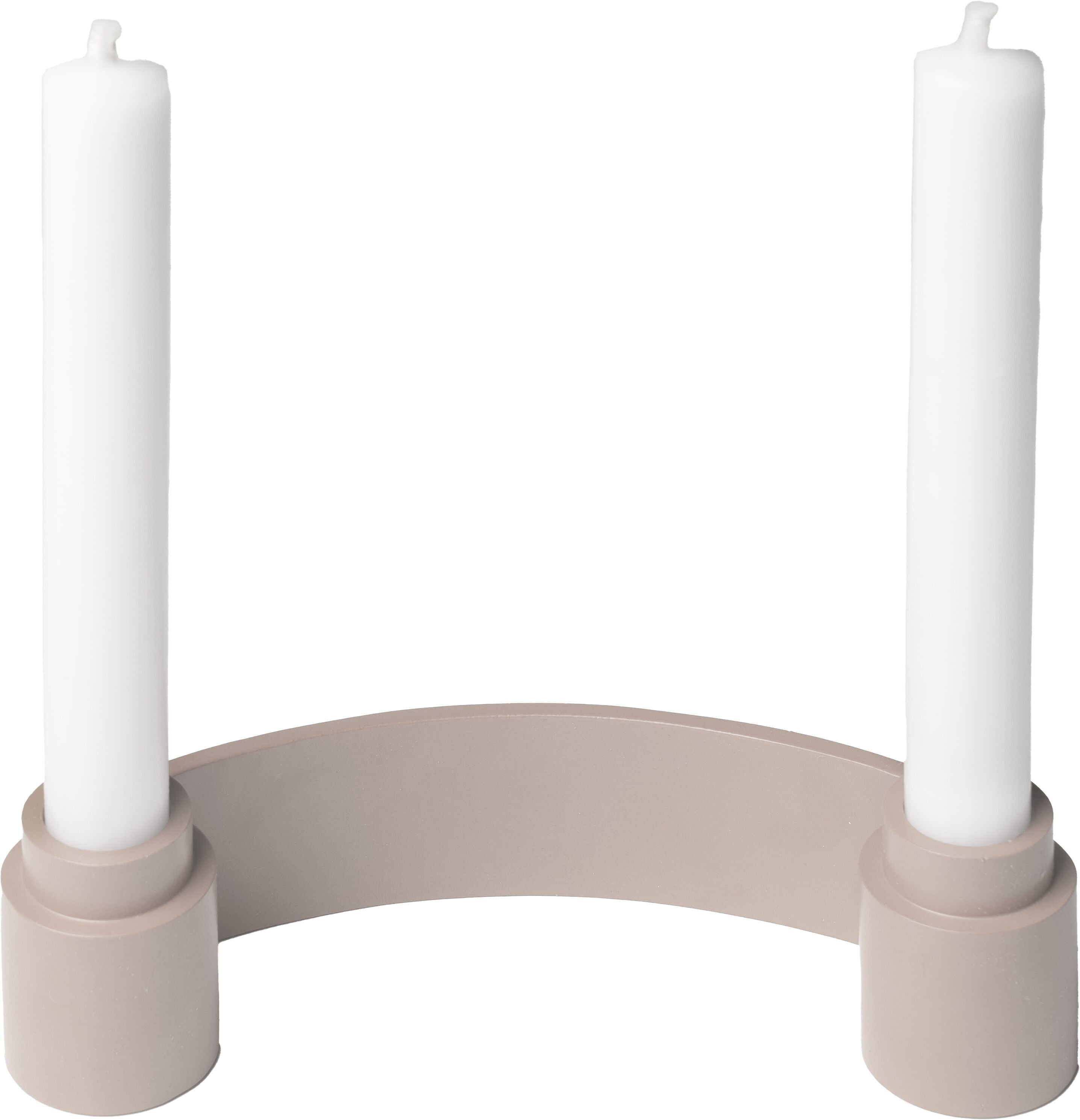 HOMEWORKS Kerzenhalter - Beige / B: 19.0 cm x T: 7.0 cm x H: 5.0 cm