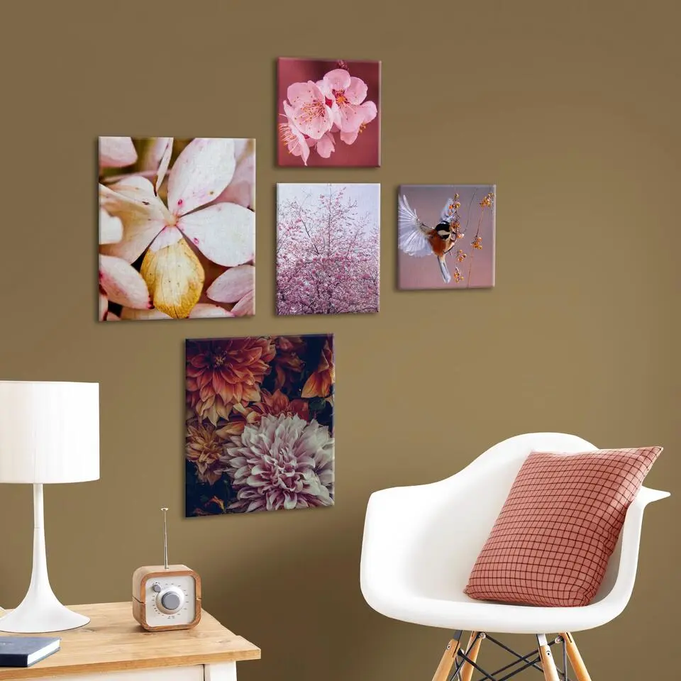 Art for the Home Zee van Bloemen Canvas Set van 5 80x60 cm