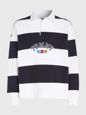 Camisa de rugby despojada com listras de arquivo