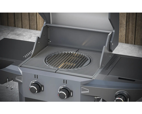 Tenneker® Carbon Gasgrill 121,4 x 60,3 x 112,3 cm 2 branders + zijbrander Zwart