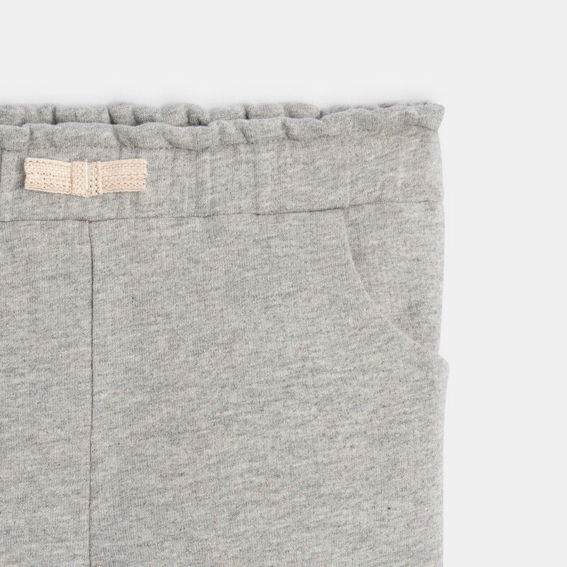 Pantalon molleton brillant gris bébé fille Gris ou noir