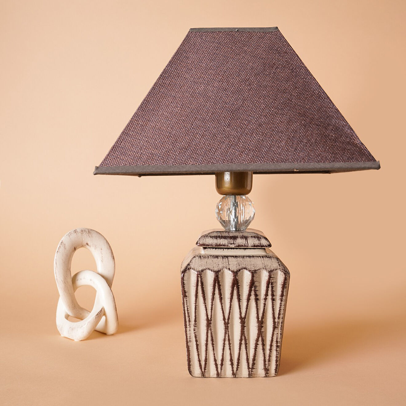 Sheen Lampe de table YL565 crème/marron - 42x30 cm