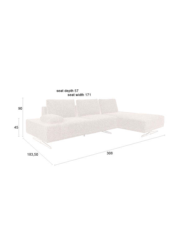Bank Shelly Cinnamon rechts Chaise Longue